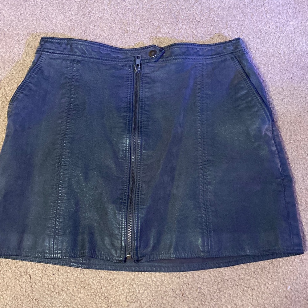 Free people, black, leather skirt